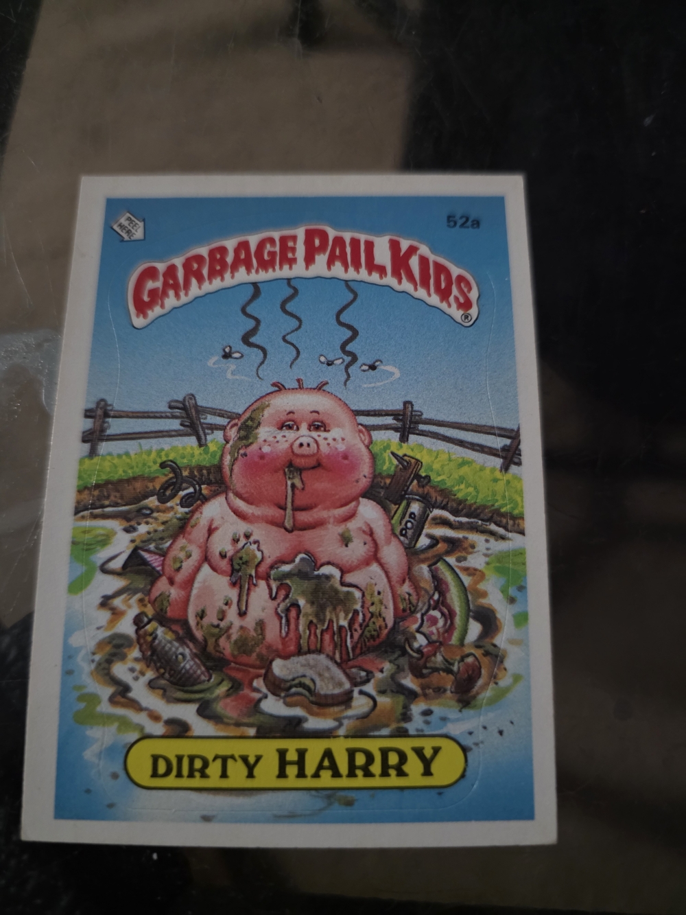 Topps Garbage Pail Kids Dirty Harry Sticker - Pink & Blue